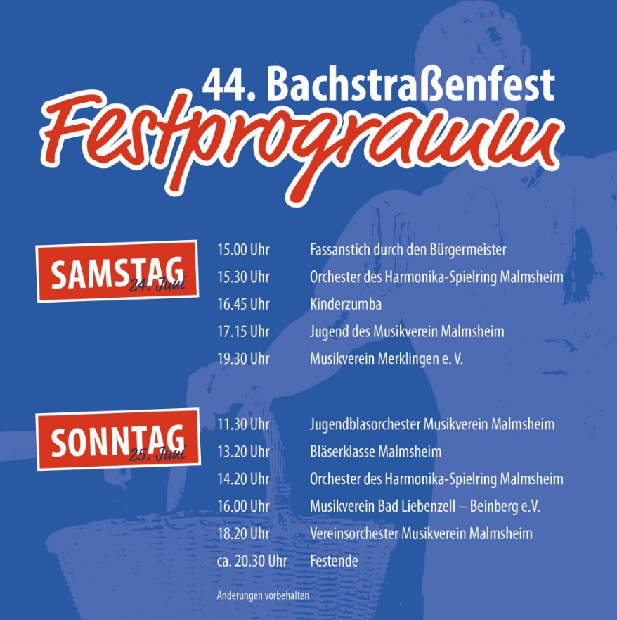 Bachstrassenfest 2023 - Programm